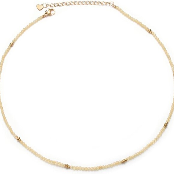 Gemstone Beaded Choker 14in Necklace Natural Crystals Jewelry for Women - Picture 1 of 10